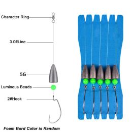 Goture Texas Rig Set; Ready Rig; Finished Product; 5pcs/board (size: 5g/2#)