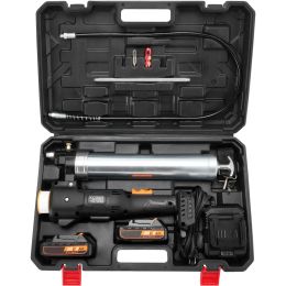 Cordless Grease Gun, 20-Volt, 10,000 PSI, 39" Long Hose (Number of Batteries: 2)